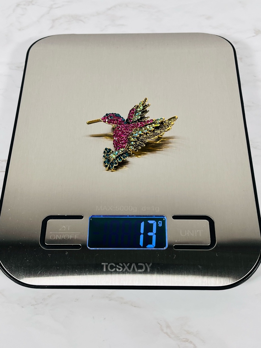Crystal Hummingbird Brooch - Picture 4 of 4